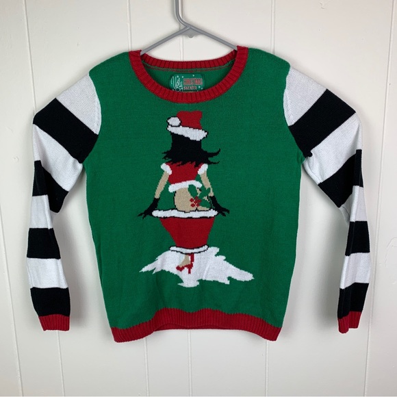 Ugly Christmas Sweater Women’s Medium Pullover Green - Picture 1 of 4